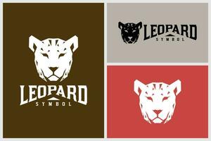leopard jaguar huvud logotyp med geometrisk stil vektor design