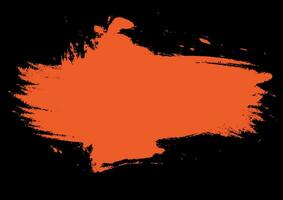 abstrakt Orange Grunge Bürste Schlaganfall auf schwarz Hintergrund Vektor Illustration