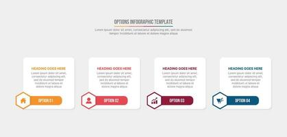 vier Optionen Platz Infografik Vorlage Design vektor