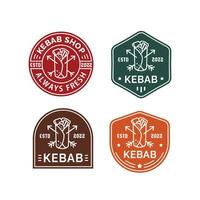 Jahrgang Logo Vektor Minimalis Kebab zum Essen und Cafe