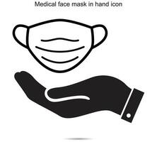 medizinisch Gesicht Maske im Hand Symbol vektor