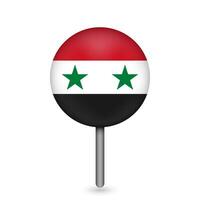 Kartenzeiger mit Land Syrien. Syrien-Flagge. Vektor-Illustration. vektor