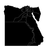 Karte von das administrative Abteilungen von Ägypten. Vektor Illustration.