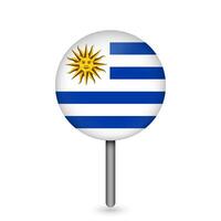 Kartenzeiger mit Land Uruguay. Uruguay-Flagge. Vektor-Illustration. vektor