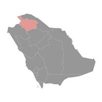 al jawf provins, administrativ division av de Land av saudi arabien. vektor illustration.