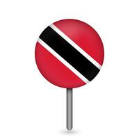 Kartenzeiger mit Land Trinidad und Tobago. Flagge von Trinidad und Tobago. Vektor-Illustration. vektor