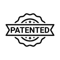 patenterad stämpel, patenterad bricka, sudd stämpel, patent godkänd märka, auktoriserad ikon, logotyp, retro, årgång, patent applicerad ikon, intellektuell fast egendom vektor illustration med grunge textur