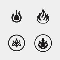 brand flamma ikon uppsättning, platt design vektor