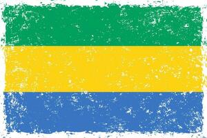 gabon Flagge Grunge betrübt Stil vektor