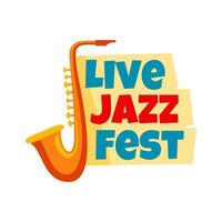 jazz musik festival, saxofon leva band konsert vektor