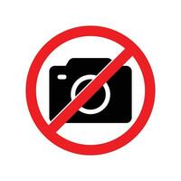 Nej fotografi tecken, do inte fånga Foto, röd signal för fotograf, begränsad område, Nej kamera ikon, Nej video inspelning, vektor illustration