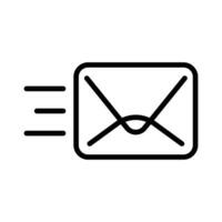 modisch Email Symbol, Botschaft Symbol, Mail Symbol, Posteingang Zeichen, Nachrichtenübermittlung Symbol, Briefumschlag schwarz und Weiss, Brief Senden Botschaft Vektor Illustration