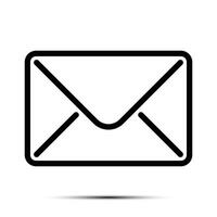 modisch Email Symbol, Botschaft Symbol, Mail Symbol, Posteingang Zeichen, Nachrichtenübermittlung Symbol, Briefumschlag schwarz und Weiss, Brief Senden Botschaft Vektor Illustration