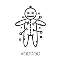 voodoo trolldom och magi docka med stift ikon vektor