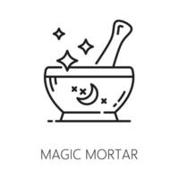 Magie Granatwerfer Hexerei und Magie Gliederung Symbol vektor