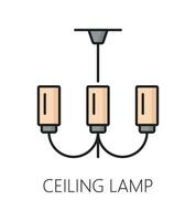 Decke Lampe, Möbel Symbol von Zuhause Zimmer Innere vektor