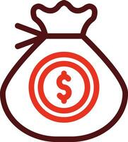 Geld Tasche Glyphe zwei Farbe Symbol zum persönlich und kommerziell verwenden. vektor