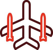 Jet Flugzeug Glyphe zwei Farbe Symbol zum persönlich und kommerziell verwenden. vektor