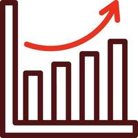 Bar Graph Glyphe zwei Farbe Symbol zum persönlich und kommerziell verwenden. vektor