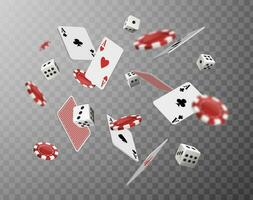 Poker Banner mit Achsen und Würfel. vektor