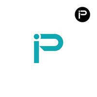 Brief ip Pi Monogramm Logo Design vektor
