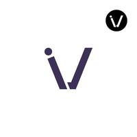 Brief iv vi Monogramm Logo Design vektor