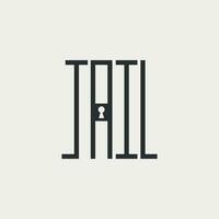 vektor fängelse minimal text logotyp design