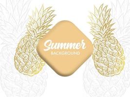 Sommerthema-Hintergrunddesign mit Ananas-Illustrationen vektor