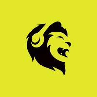 Vektor Illustration von süß Löwe Musik- Logo