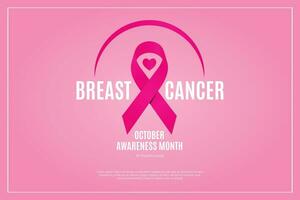 bröst cancer medvetenhet månad social media posta rosa lutning band illustration vektor