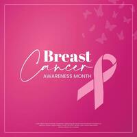 Brust Krebs Bewusstsein Monat Sozial Medien Post Rosa Gradient Band Illustration vektor