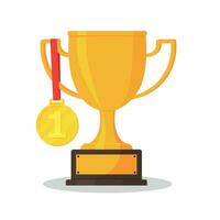vinnarens trofén ikon. de gyllene trofén vektor är en symbol av seger i en sporter händelse.