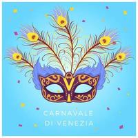 Flat Beautiful Mask Carnevale i Venezia Vector Background Illustration