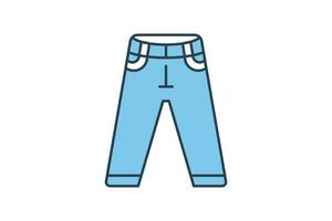 Jeans Symbol. Symbol verbunden zu Kleider Symbol Satz. eben Linie Symbol Stil. einfach Vektor Design editierbar