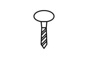 Krawatte Symbol. Symbol verbunden zu Kleider Symbol Satz. Linie Symbol Stil. einfach Vektor Design editierbar