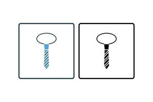 Krawatte Symbol. Symbol verbunden zu Kleider Symbol Satz. solide Symbol Stil. einfach Vektor Design editierbar