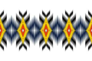 Ikat Vektor ethnisch nahtlos Muster Design. Ikat aztekisch Stoff Teppich Ornamente Textil- Dekorationen Hintergrund.