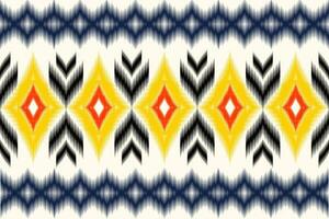 Ikat Vektor ethnisch nahtlos Muster Design. Ikat aztekisch Stoff Teppich Ornamente Textil- Dekorationen Hintergrund.