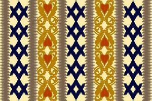 thailändisch Ikat Paisley Muster auf Licht Gelb Hintergrund, traditionell orientalisch geometrisch Muster, aztekisch abstrakt Vektor Muster Design zum
