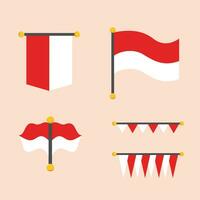 Indonesien Flagge einstellen Vektor Illustration
