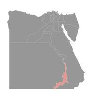 Assuan Gouvernorat Karte, administrative Aufteilung von Ägypten. Vektor Illustration.