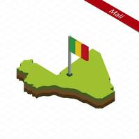 Mali isometrisch Karte und Flagge. Vektor Illustration.