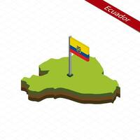 ecuador isometrisk Karta och flagga. vektor illustration.