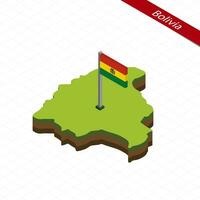Bolivien isometrisch Karte und Flagge. Vektor Illustration.
