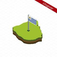 Uruguay isometrisch Karte und Flagge. Vektor Illustration.