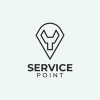 punkt service logotyp design linje konst, mekaniker logotyp ikon vektor illustration design.