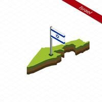 Israel isometrisch Karte und Flagge. Vektor Illustration.