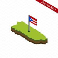 puerto rico isometrisch Karte und Flagge. Vektor Illustration.