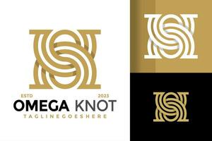 omega Knut brev s logotyp design vektor symbol ikon illustration
