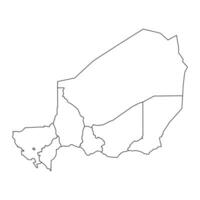 Niger Karte mit administrative Abteilungen. Vektor Illustration.